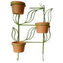Ver imagem 1 de Suporte Para Plantas em forma de Folhas para 3 Vasos e 2 Ganchos para pendurar na cor Verde