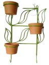 Ver imagem 1 de Suporte Para Plantas em forma de Folhas para 3 Vasos e 2 Ganchos para pendurar na cor Verde