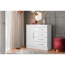 Ver imagem 5 de Cômoda Casal Montevideu c/ 1 Porta e 4 Gavetas Amêndola - Demóbile