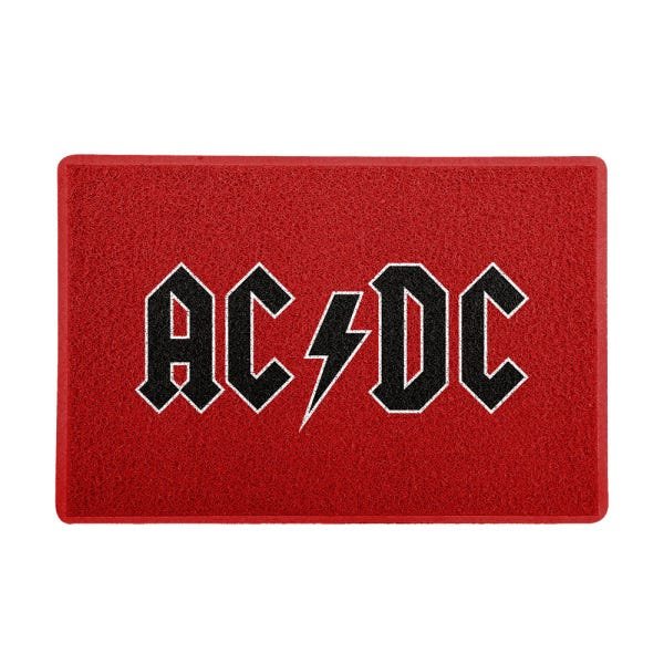 Capacho 60x40cm Ac/Dc Logo - Vermelho - 1