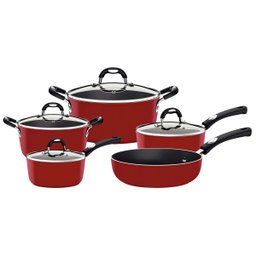 Jogo de Panelas Mônaco Induction Antiaderente Vermelho 5 Pçs Tramontina 28799702 - 1