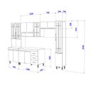 Ver imagem 4 de Cozinha Modulada Completa Fidelitá Paris 5 Peças 295cm 13 Portas 3 Gavetas com Tampo