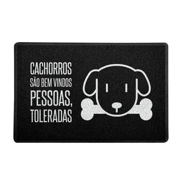 Capacho 60x40cm Cachorros Bem-Vindos - Preto - 1