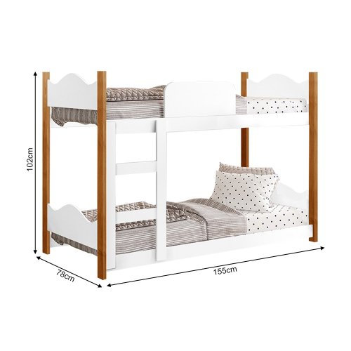 Beliche Infantil Mini Cama Encanto Branco/Grenat - Maxxx Móveis