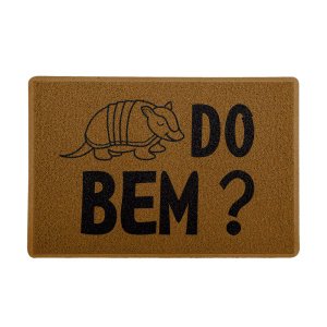 Capacho 60x40cm Tatu Do Bem - Marrom