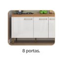 Ver imagem 4 de Cozinha Completa Modulada 5 Peças com Torre Quente e Balcão com Tampo 240cm Inova Yescasa Mel/Branco