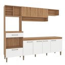 Ver imagem 2 de Cozinha Completa Modulada 5 Peças com Torre Quente e Balcão com Tampo 240cm Inova Yescasa Mel/Branco