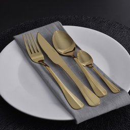 Faqueiro 24 Peças Aço Inox Positano Dourado Lyor - 2