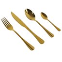 Ver imagem 1 de Faqueiro 24 Peças Aço Inox Positano Dourado Lyor