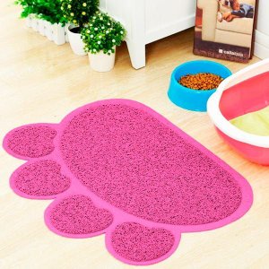 Jogo Americano Pet Tapete Pvc Comedouro Cães e Gatos 45x60cm - Pata:rosa