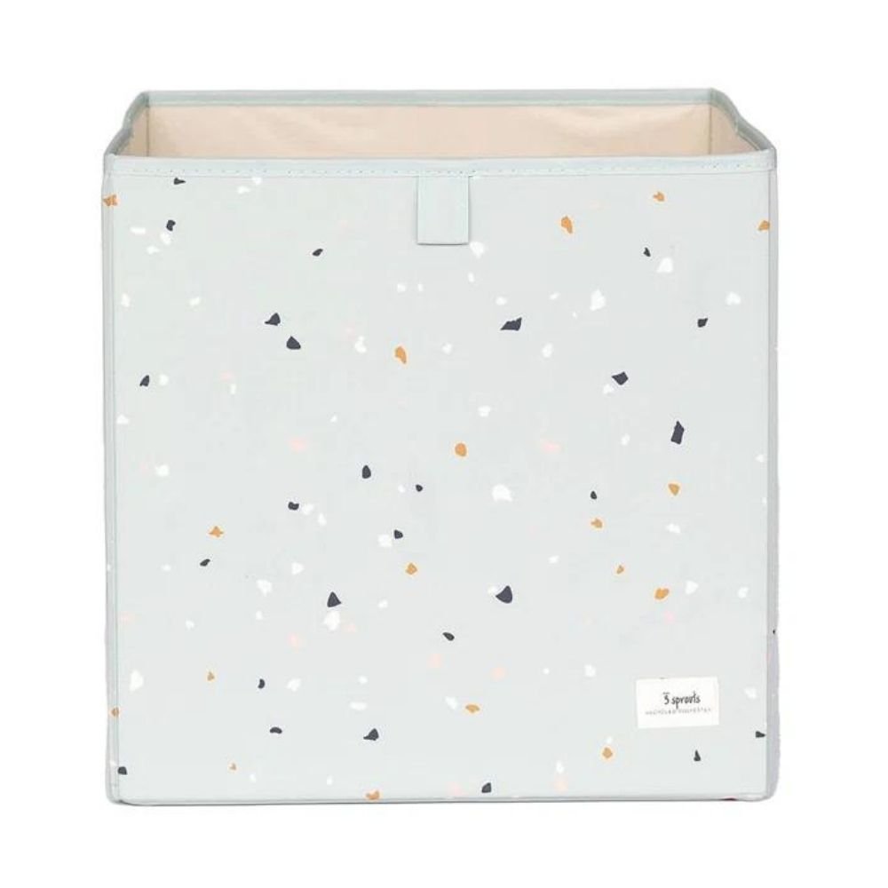 Cesto Organizador Quadrado Reciclado Terrazzo Granilite Verde - 3 Sprouts