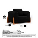 Ver imagem 7 de Kit Poltrona e Sofá Bloom 160cm 02 Lugares com Pés de Madeira Bouclê Preto - Desk Design
