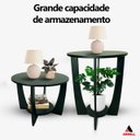 Ver imagem 3 de Kit Mesa de Canto para Sala Canadá com Base Clássica Curva Preto - Arkell