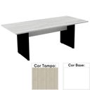 Ver imagem 1 de Mesa de Reunião Retangular 200x90cm Pé Painel Pe25 em MDP Cor Nogueira Casablanca e Base