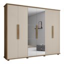 Ver imagem 1 de Guarda Roupa com Espelho 6 Portas Bolzano Cinamomo Off White