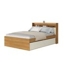 Ver imagem 2 de Cama Queen 4 Gavetas e Cabeceira Nicho com LED MDF Aurora Yescasa Marrom/Carvalho Hanover/Argila