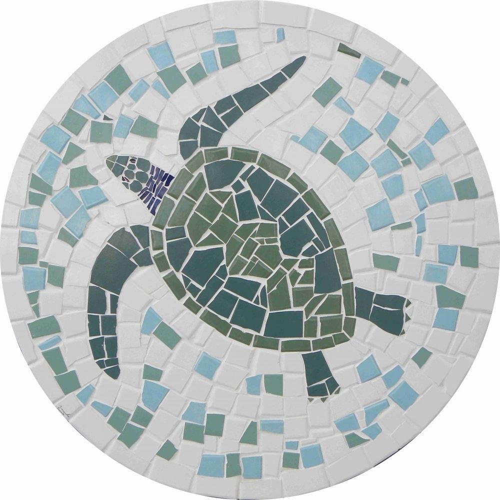 Mosaico para Piscina - Tartaruga Marinha Brasileira Tamanho 80cm