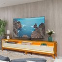Ver imagem 2 de Rack Requinte 2.6 com Led Naturale com Off White - Gelius Móveis