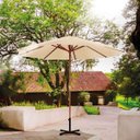 Ver imagem 3 de Guarda-Sol Ombrelone Madeira Bege 3,00m Mor