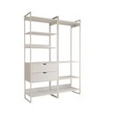 Ver imagem 2 de Closet Industrial Casal Loft 2 Módulos Branco Cabideiro com Gavetas Ferro Branco
