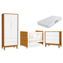 Ver imagem 2 de Quarto de Bebê Berço Evolution + Guarda Roupa Classic + Cômoda 3 Gavetas Classic Savana com Colchão