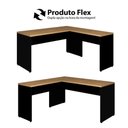 Ver imagem 3 de Mesa L Escrivaninha 150cm X 150cm Pés Painel Mac Pr F5 Cor:macadâmia com Preto
