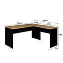 Ver imagem 2 de Mesa L Escrivaninha 150cm X 150cm Pés Painel Mac Pr F5 Cor:macadâmia com Preto