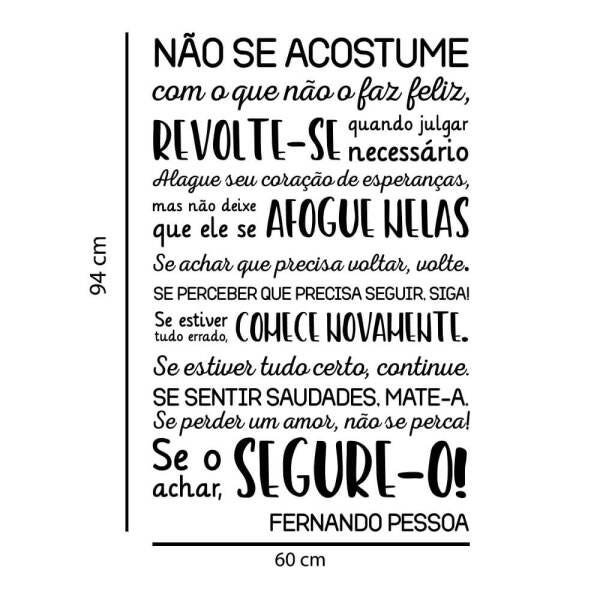 Adesivo Decorativo de Parede Frase Fernando Pessoa - 2