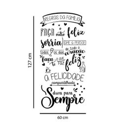 Adesivo Decorativo de Parede Frase Regras da Família - 2