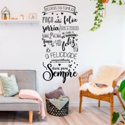 Adesivo Decorativo de Parede Frase Regras da Família - 1