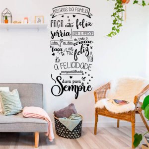 Adesivo Decorativo de Parede Frase Regras da Família