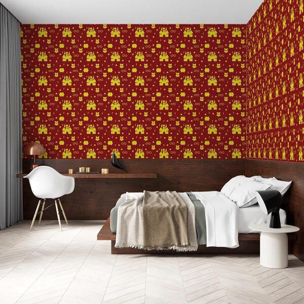 Papel de Parede Adesivo Harry Potter - Vermelho escuro - 1