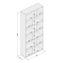 Ver imagem 3 de Kit 3 Estantes para Livros Xangai 204,2x180cm Castanho