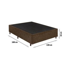 Base Cama Box Casal Suede 138x188 Marrom - 3