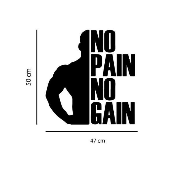 Adesivo Decorativo de Parede Frase No Pain No Gain Academia - 2