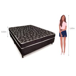 Cama Viúva Conjugado Especial Ortopédico - Suede Preto - 2
