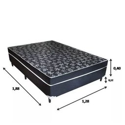 Cama Viúva Conjugado Especial Ortopédico - Suede Preto - 1