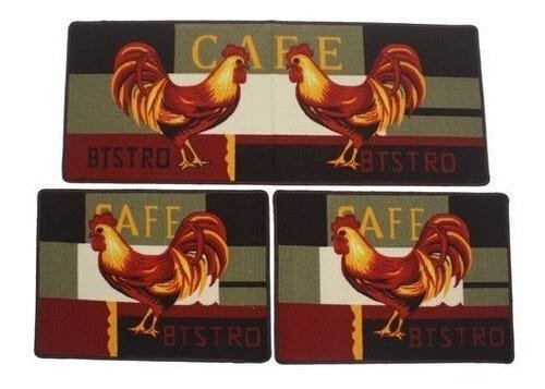 Jogo de Tapetes para Cozinha 0,50 x 1,30 Mt Galo - 1