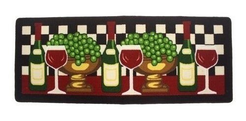 Jogo de Tapetes para Cozinha 0,50 x 1,30 Mt Vinho - 3