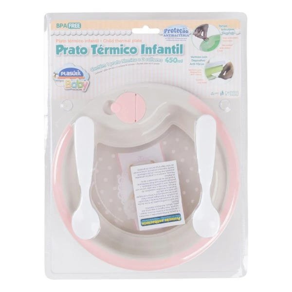 Kit Baby Ursa Prato Térmico Tigela com Ventosa Pote Papinha Caneca Trio Porta Chupeta - 4