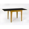 Mesa De Jantar Extensível 0.80 a 1.20 Com Vidro Pés Madeira Tock:MEL/PRETO - 1