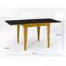 Mesa De Jantar Extensível 0.80 a 1.20 Com Vidro Pés Madeira Tock:MEL/PRETO - 2
