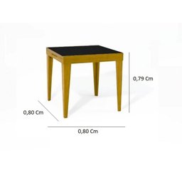 Mesa De Jantar Extensível 0.80 a 1.20 Com Vidro Pés Madeira Tock:MEL/PRETO - 4