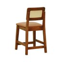 Ver imagem 7 de Kit 2 Banquetas Baixa-cadeira Gabi Madeira Maciça Encosto Telinha - Amêndoa Assento Estofado