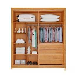 Guarda Roupa Casal com Espelho 2 Portas 4 Gavetas Lugano Peroba - 3