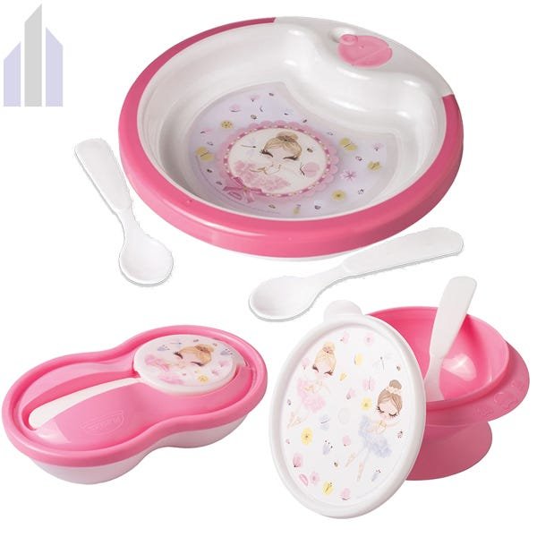 Kit Prato Térmico Tigela Pote Papinha Refeição Baby Personagens Treinamento Personagem:Bailarina