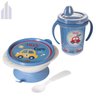 Kit Bebe Infantil Tigela com colher Copo Transição Carrinhos - 1