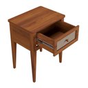 Ver imagem 4 de Mesa de Cabeceira Madeira Maciça 1 Gaveta Viena Amêndoa