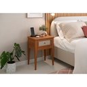Ver imagem 2 de Mesa de Cabeceira Madeira Maciça 1 Gaveta Viena Amêndoa