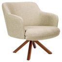 Ver imagem 5 de Kit 2 Poltronas Decorativas Giratórias Base Giromad Madeira Jade C-129 Linho Bege Escuro - Domi